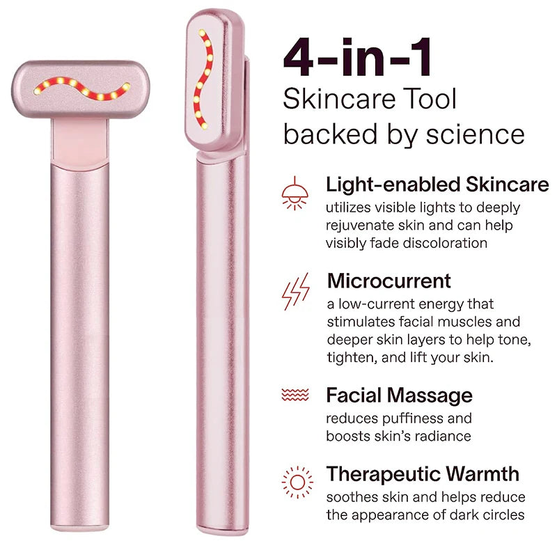 Microcurrent Face Lifting & Red Light Facial Wand