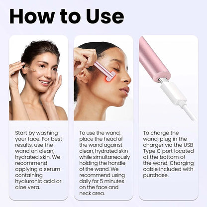 Microcurrent Face Lifting & Red Light Facial Wand